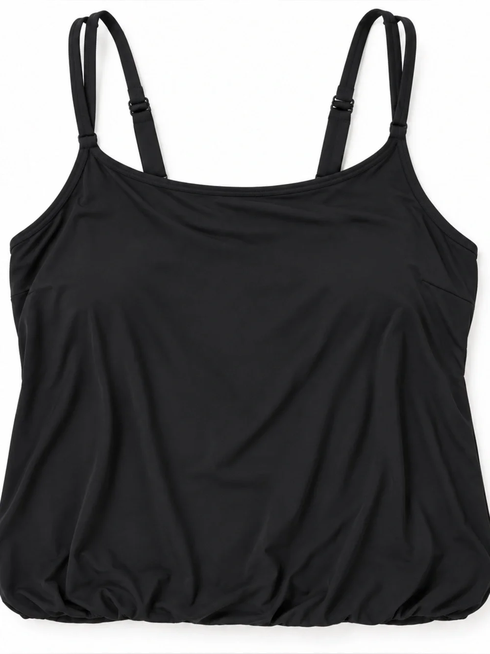 Athleta Seascape Blousy Tankini Swim Top Womens 38B/C Black NWT Underwire